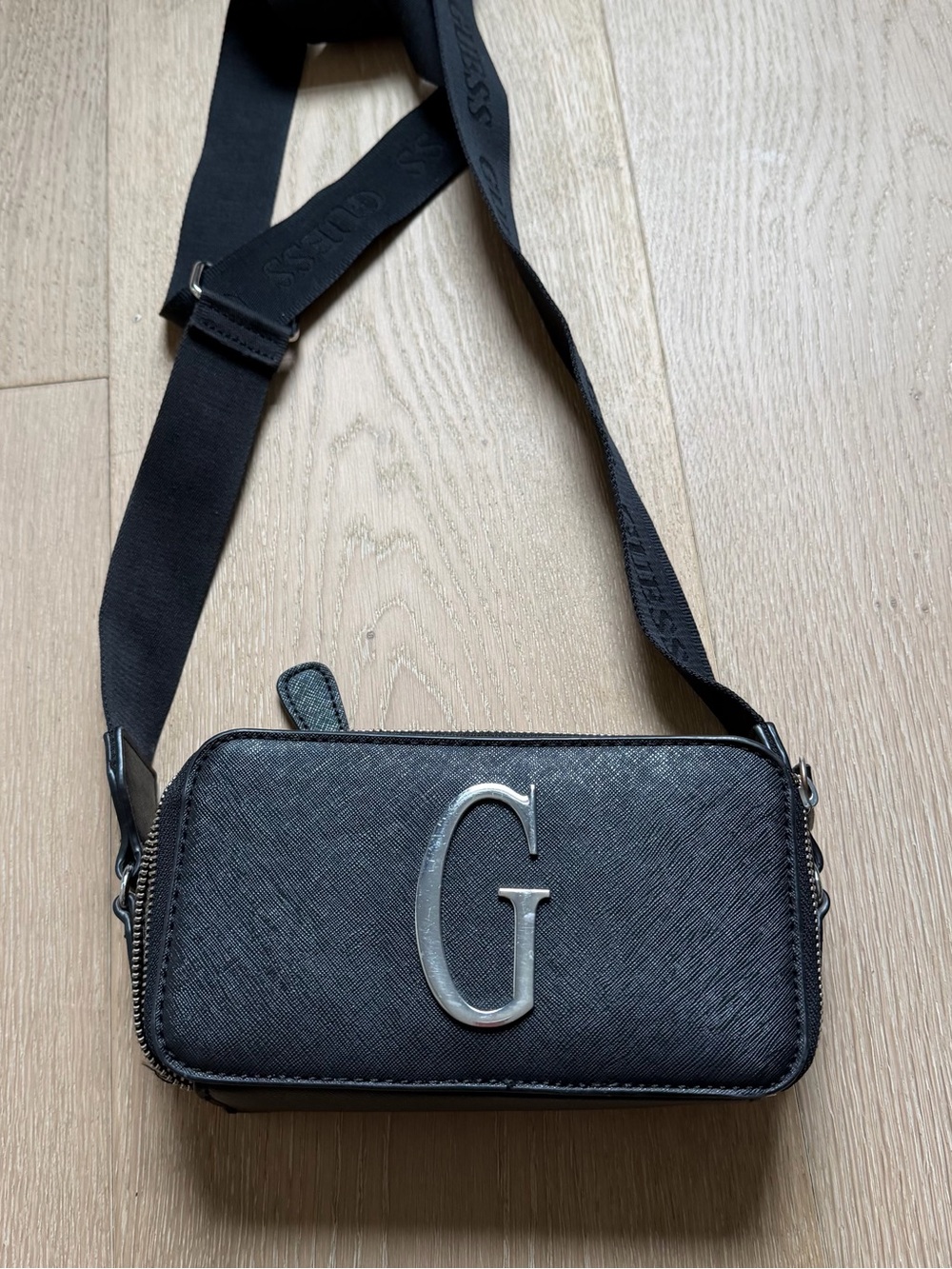 GUESS Black Crossbody Bag with G Logo